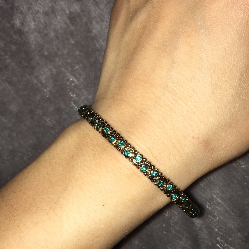 Gold and teal/green bracelet